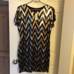 New with tags GOLD, BLACK, SEQUIN party dress
